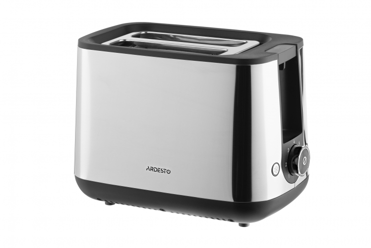 Тостер Ardesto Steel Collection T-K200, 800Вт, метал/пластик, сріблясто-чорний